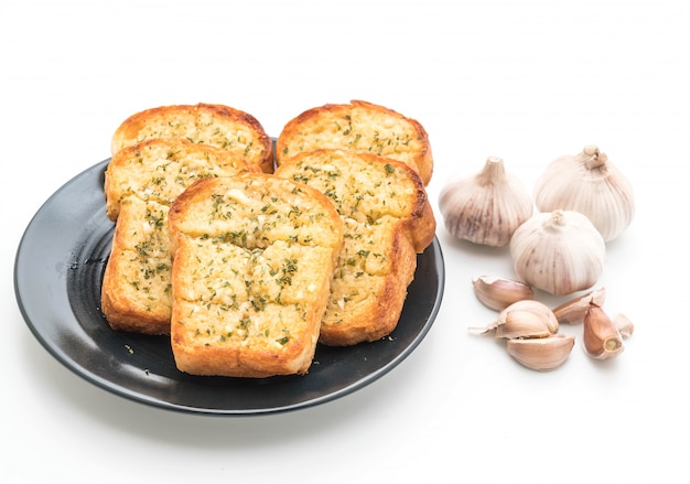 garlic bread on white background
