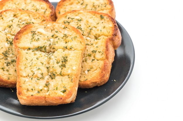 garlic bread on white background