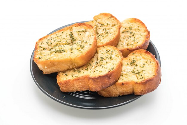 garlic bread on white background