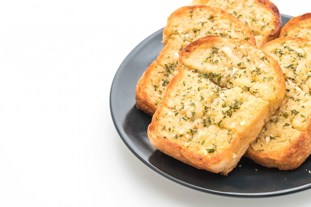 garlic bread on white background