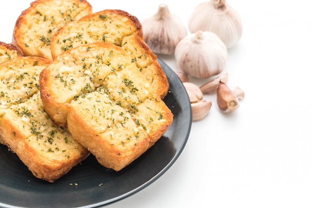 garlic bread on white background