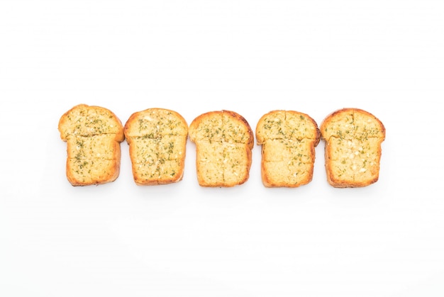 garlic bread on white background