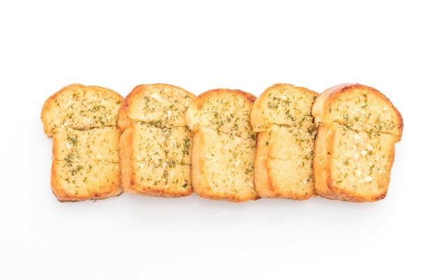 garlic bread on white background