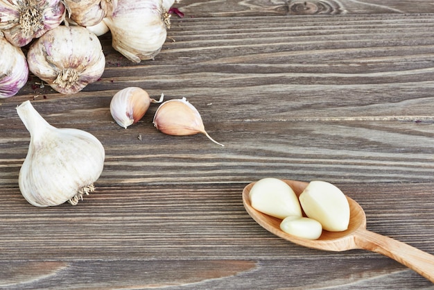 Garlic bulbs and cloves