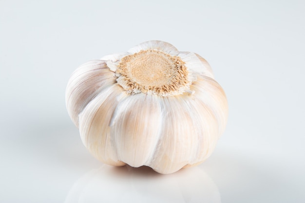 Garlic Cloves and Bulb isolated on white background..