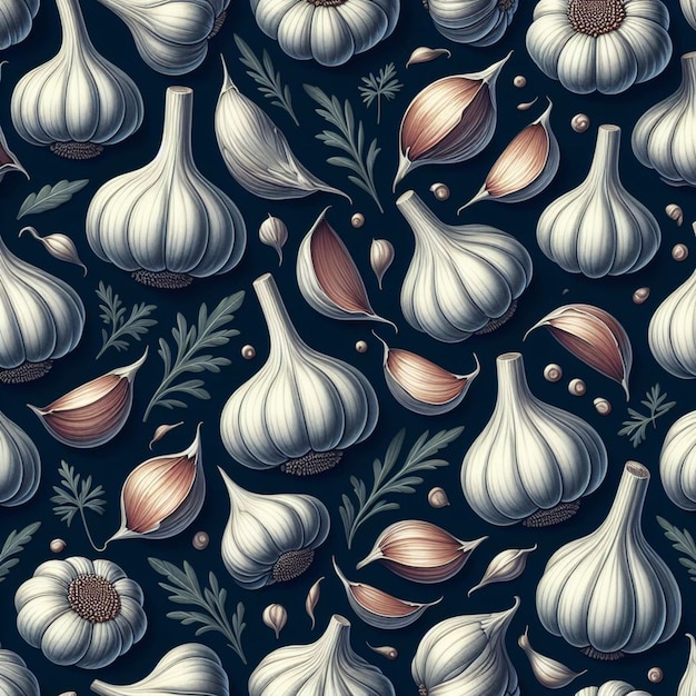 Garlic cloves on dark background a