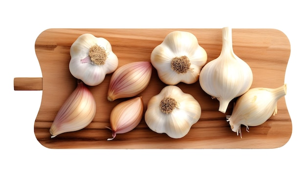 Garlic Cloves on Wooden Cutting Board Top View Culinary Inspiration