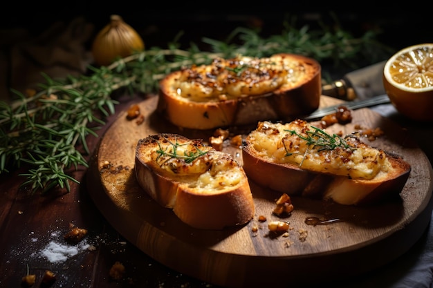 Garlic Confit Toast christmas Dinner Food Photo