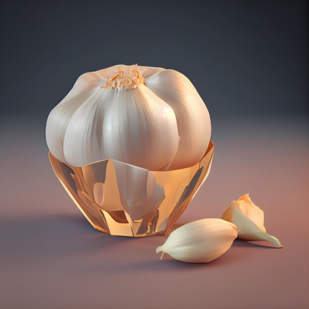 Garlic on a dark background illustration for your design