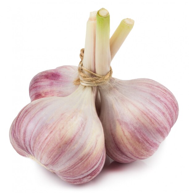 garlic isolated on white with clipping path
