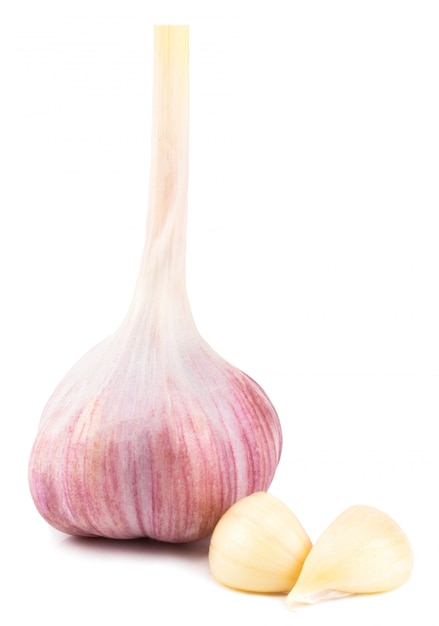 Garlic isolated on white with clipping path