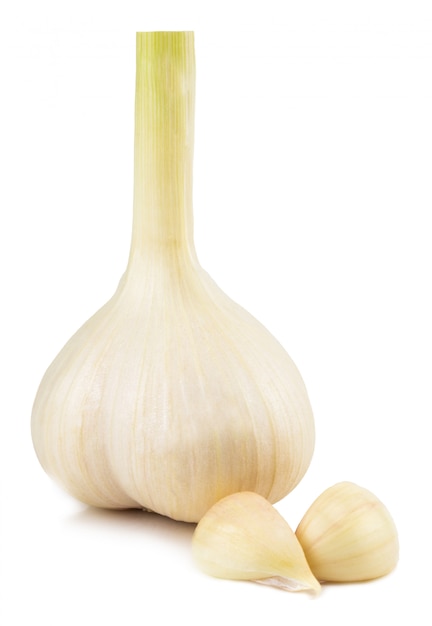 Garlic isolated on white with clipping path