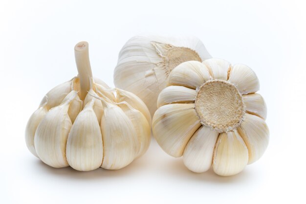 Garlic isolated on the white.