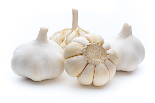 Garlic isolated on the white