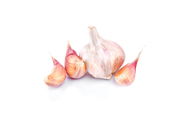 Garlic isolated on white