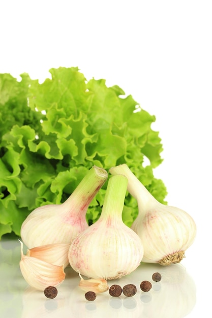 Garlic isolated on white