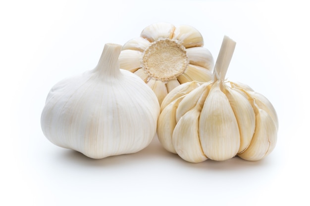 Garlic isolated on the withe background.