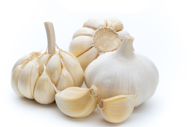 Garlic isolated on the withe background.