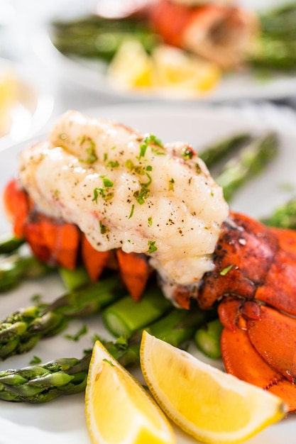 Garlic lobster tails