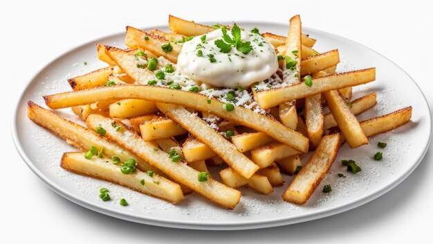 garlic parmesan fries isolated on white background