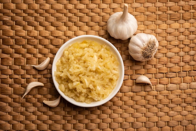 Photo garlic paste or lahsun puree