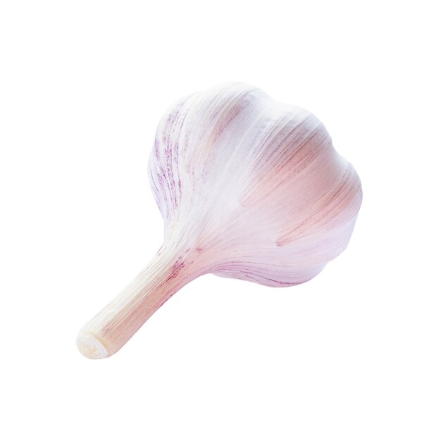 Garlic raw vegetable isolated on a white background.