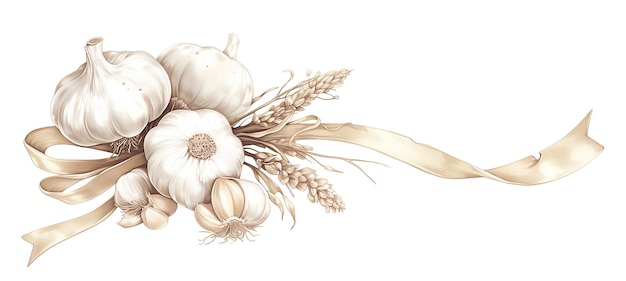 Garlic sketch hand drawn