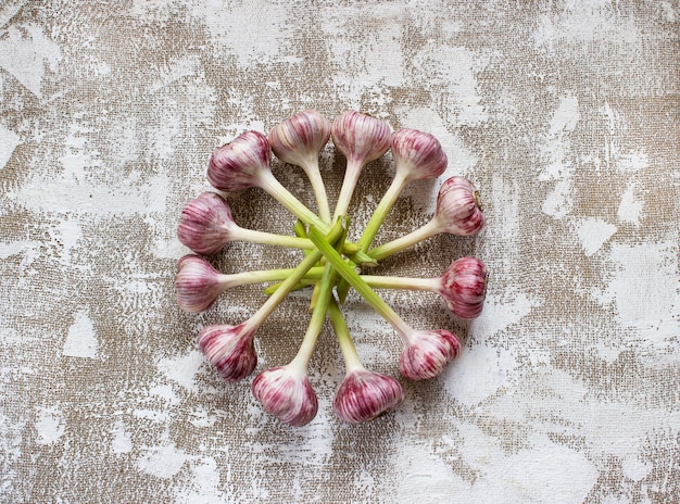 Photo garlic on table