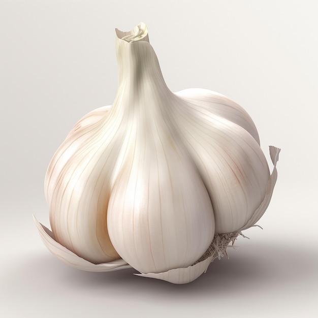 A garlic that has been cut in half.