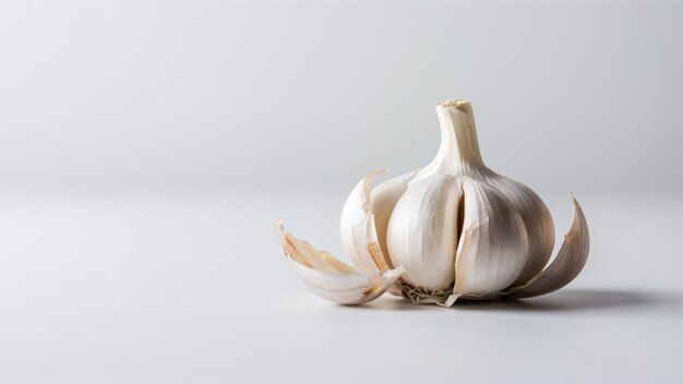 a garlic that is on a gray background