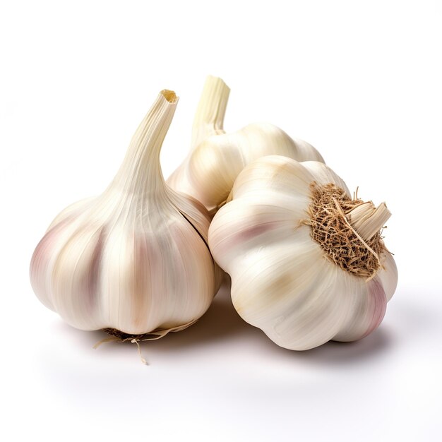 Photo garlic on white background