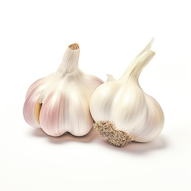 Garlic on white background