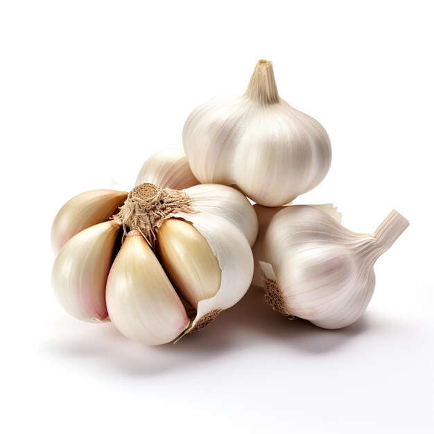 Photo garlic on white background