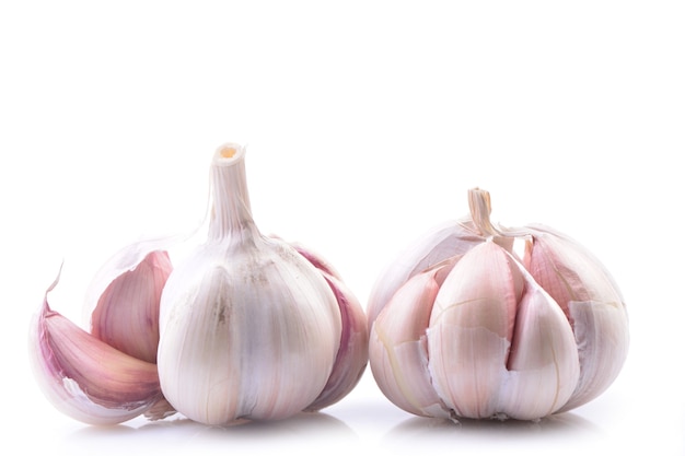 Garlic on a white background