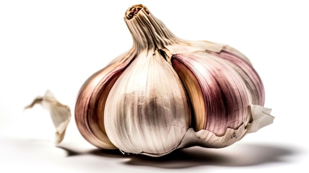 Garlic on a white background