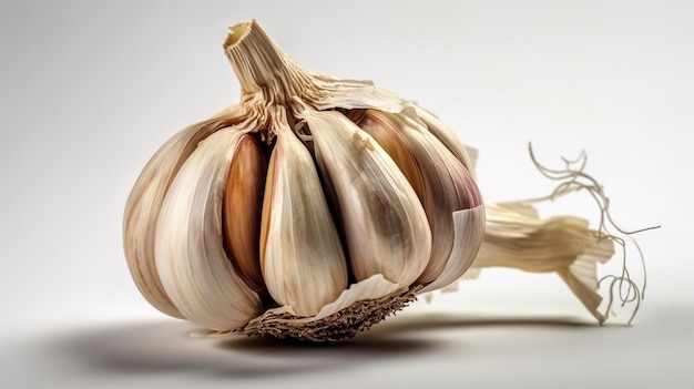 Garlic on a white background