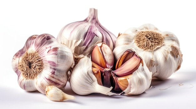 Garlic on a white background