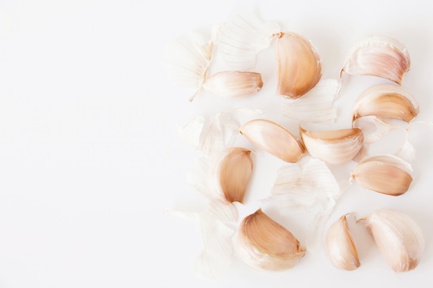 Garlic on white  background