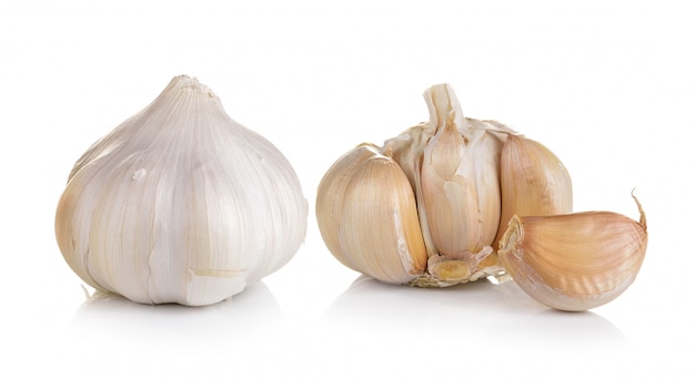 Garlic on white wall