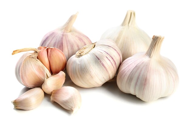 Garlic on white