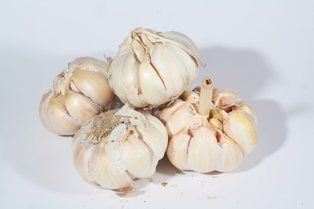 garlic with a white background