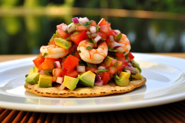 Garnalen Ceviche Tostadas met avocado en limoen