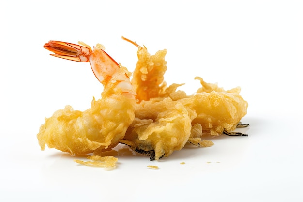 Garnalen Tempura Knapperige Zeevruchten Maaltijd Diep Geroosterde Tempura Garnalen Abstracte Generatieve AI Illustratie