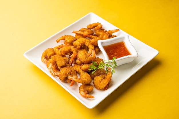 Garnalenbeignets of garnaal bajji of jheenga pakodaÃƒÂƒÃ‚Â‚ÃƒÂ‚Ã‚Â of kolambi of zinga pakora, Indiaas snackvoedsel