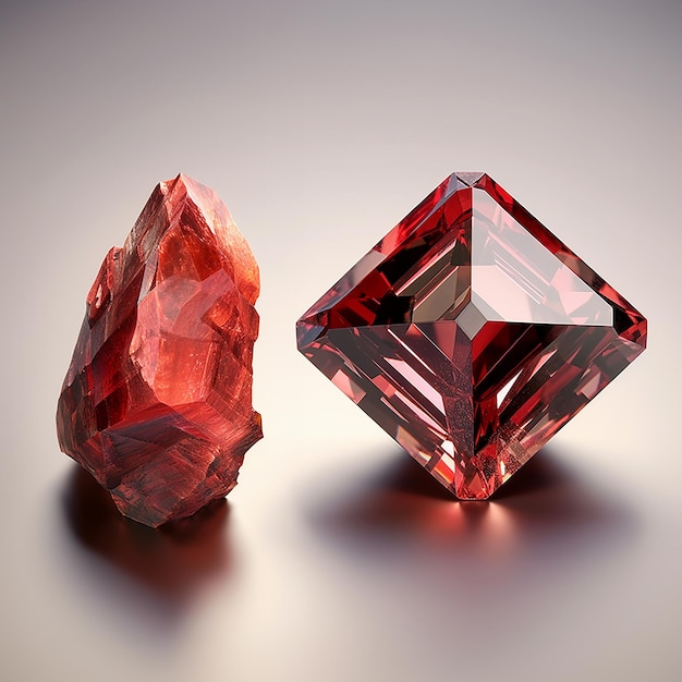 The garnet gemstone is a deep velvety red jewel Its surface glimmers with warm and rich intensity