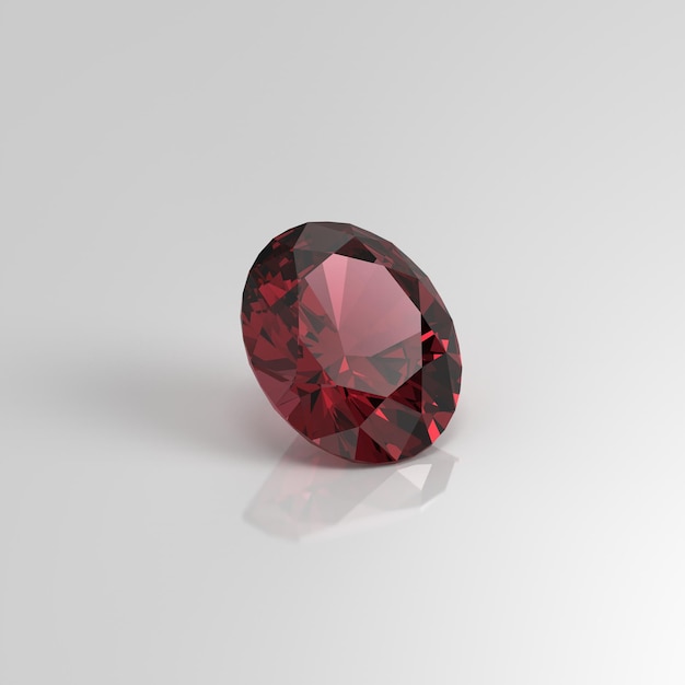 Garnet gemstone oval 3D render