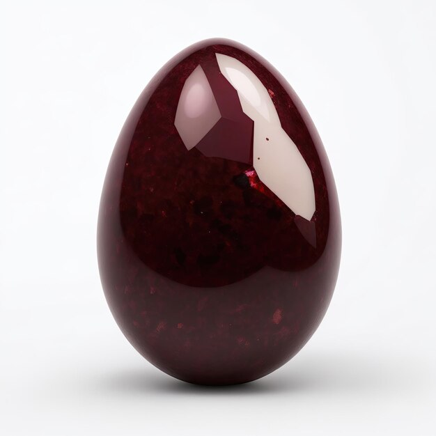 Photo garnet stone egg shape on white background