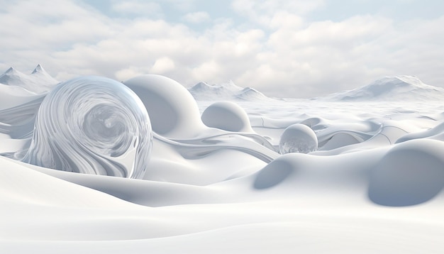 черная с белой абстрактная снежная гора с множеством кривых в стиле Оливера Уиттера