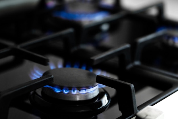 Gas Burners with Blue Flames