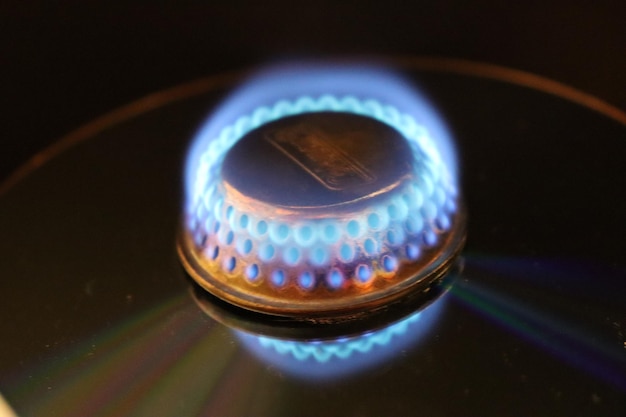 Gas burns in a gas burner gas cost